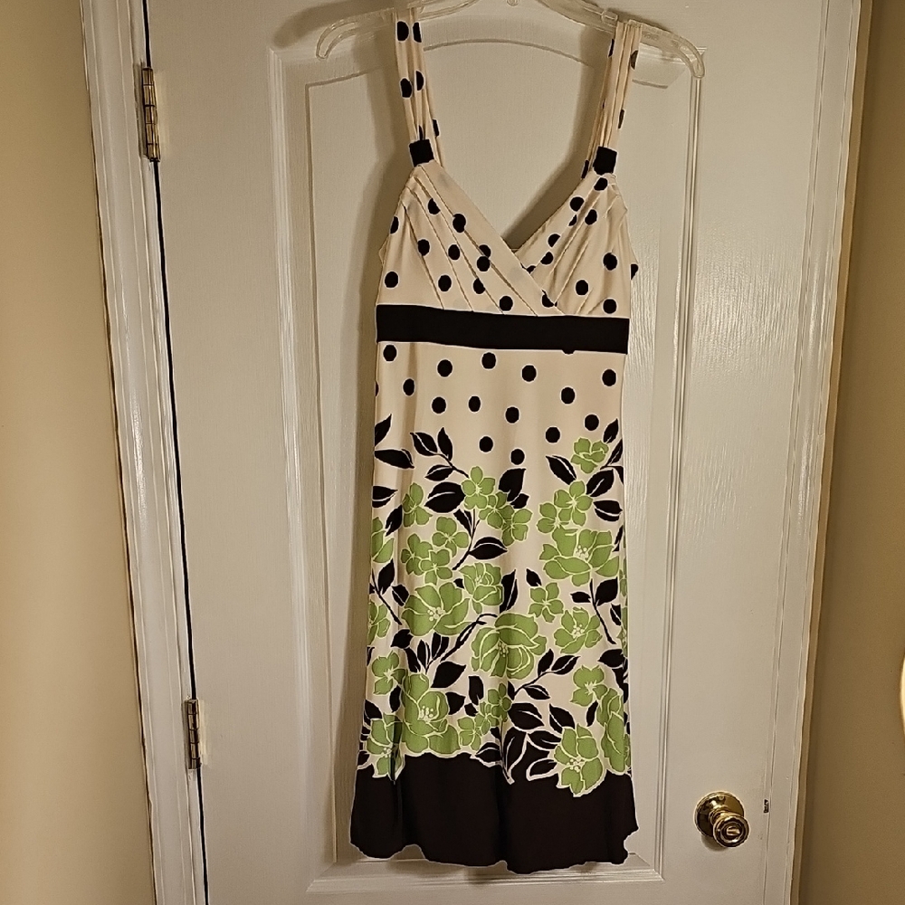 Trixxi Cream and Brown Floral Midi Dress
